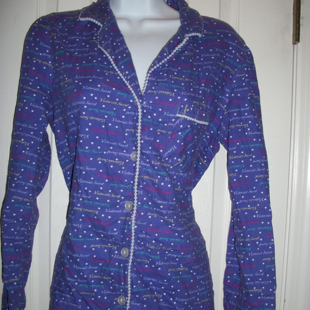 VICTORIA'S SECRET Flannel Pajama Shirt Size Small